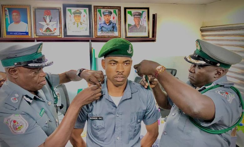 Comptroller Akpan of Imo/Abia Command Decorates Newly Promoted Officers