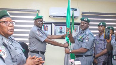 Comptroller Godwin Otunla Assumes Leadership of MMAC …Unveils Agenda for Enhanced Revenue Performance By Femi Anamelechi Comptroller Godwin Otunla has taken over as the new Customs Area Controller of the Murtala Muhammed Airport Command (MMAC), promising to uphold the highest professional standards. The new Customs Area Controller took over on Thursday, 27 November 2025, succeeding Comptroller Michael Awe, who retired after meritorious service to the father land. In his inaugural address, Otunla described Awe as an excellent officer with high standards of discipline, who left a significant legacy at MMAC. He pledged to continue Awe's legacy, focusing on trade facilitation, revenue generation, and anti-corruption efforts. "I am committed to upholding the highest standards of professionalism, integrity, and service delivery he left behind. Together, we shall raise the bar of performance and institutional integrity." In his valedictory remarks, Comptroller Michael Awe (Rtd) expressed pride in the command's achievements in revenue generation, security, and trade facilitation, wishing the command greater heights under Otunla's leadership. “I am proud of what we have accomplished together, and I'm confident that the command will achieve greater heights and milestones under the new leadership," he stated. The outgoing Customs Area Controller also extended appreciation to President Bola Tinubu and the Comptroller-General of Customs, Adewale Adeniyi, for their unwavering support. The high point of the event was the official handover of the command’s flag to Comptroller Otunla, witnessed by senior officers and stakeholders.