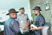 CGC Adeniyi Leads NCS, Wrestling Federation on Condolence Visit to Bayelsa Governor